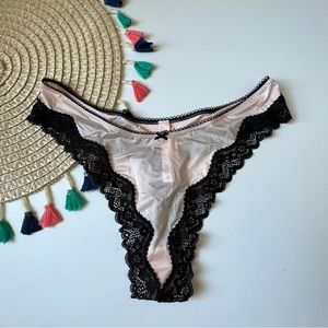Victoria's Secret Tease High-Leg Scoop Thong Panty XL Purest Pink NEW